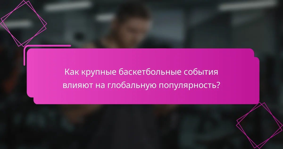 Как крупные баскетбольные события влияют на глобальную популярность?