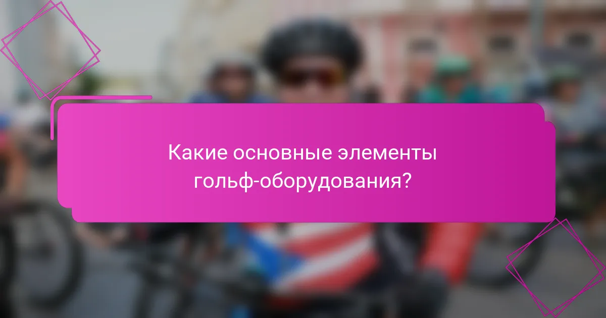 Какие основные элементы гольф-оборудования?