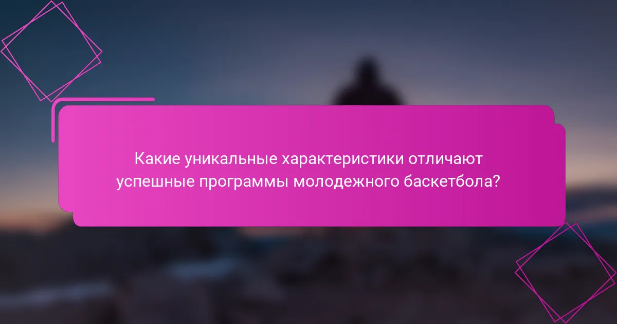 Какие уникальные характеристики отличают успешные программы молодежного баскетбола?