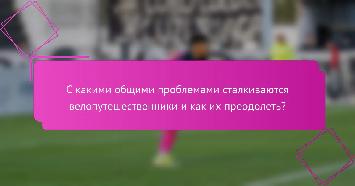 С какими общими проблемами сталкиваются велопутешественники и как их преодолеть?